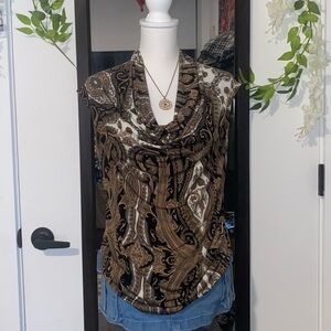 Michael kors paisley print cowl neck blouse